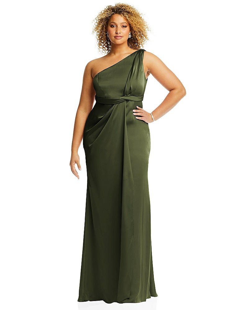 Dessy Collection One-shoulder Satin Gown
