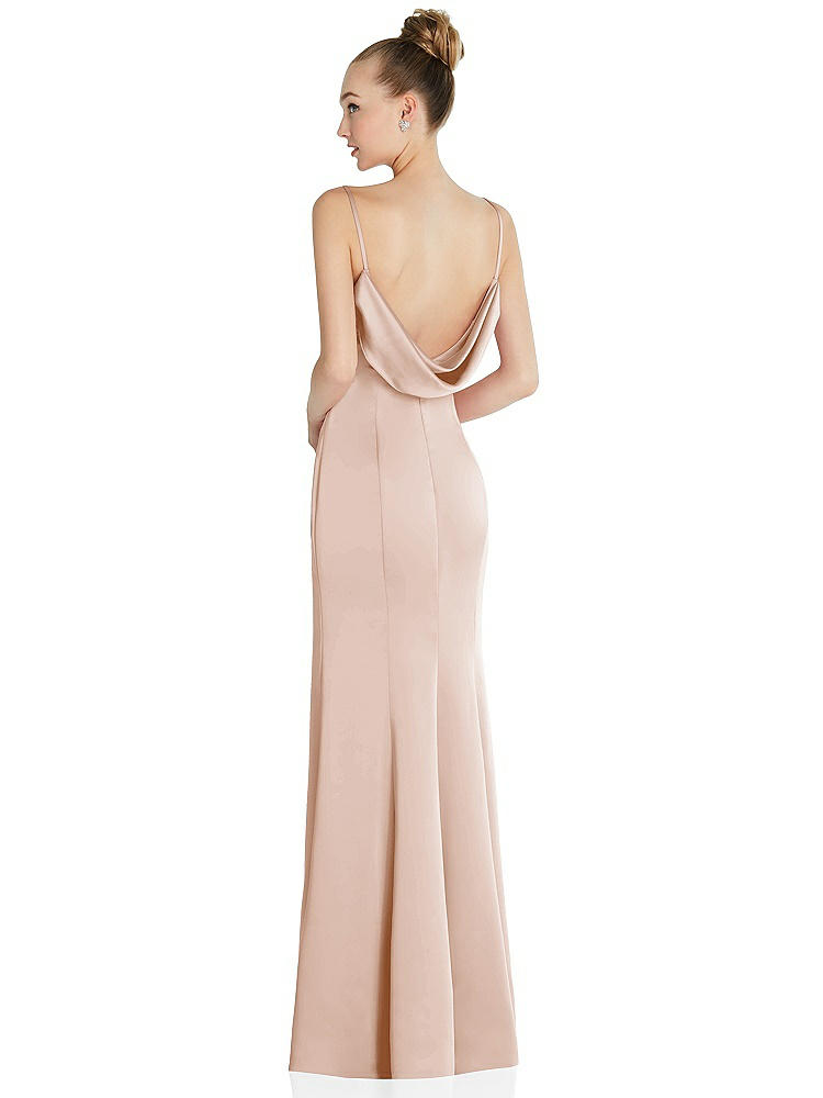 After Six Draped Cowl-back Princess Line Dress With Front Slit