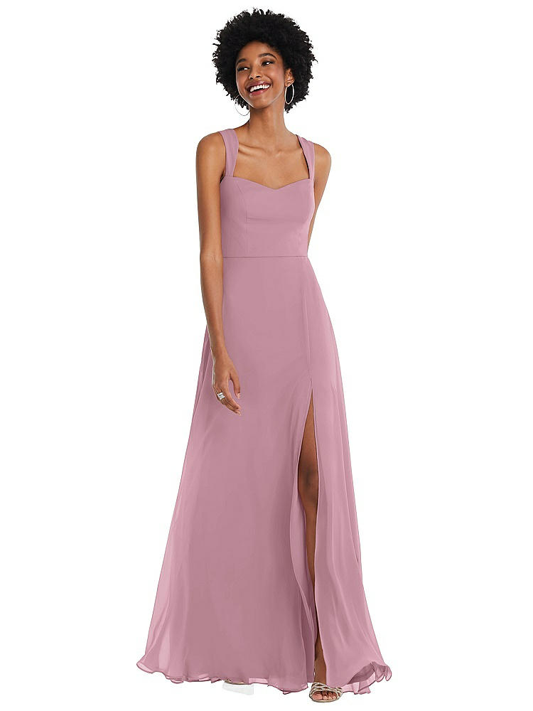 After Six Contoured Wide Strap Sweetheart Maxi Dress In Pink