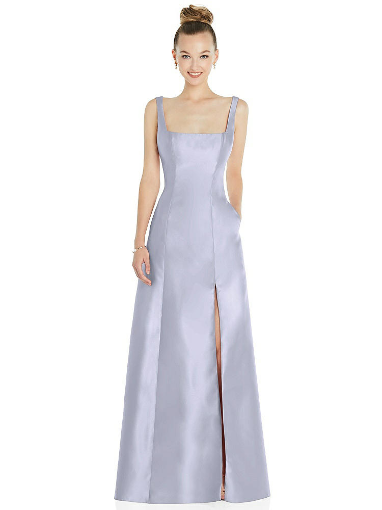 Alfred Sung Sleeveless Square-neck Princess Line Gown With Pockets