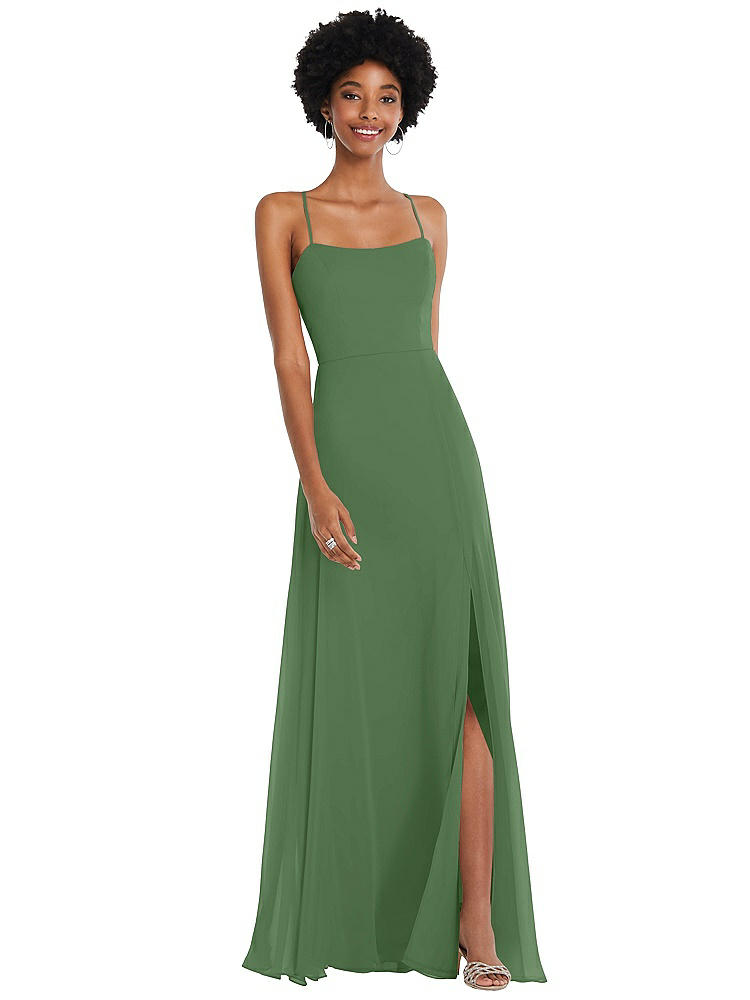 Shop After Six Scoop Neck Convertible Tie-strap Maxi Dress With Front Slit