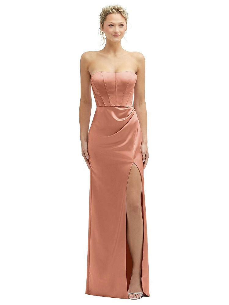 After Six Corset Strapless Charmeuse Gown