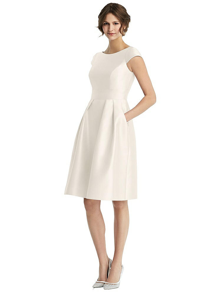 Alfred Sung Cap Sleeve Pleated Cocktail Dress With Pockets