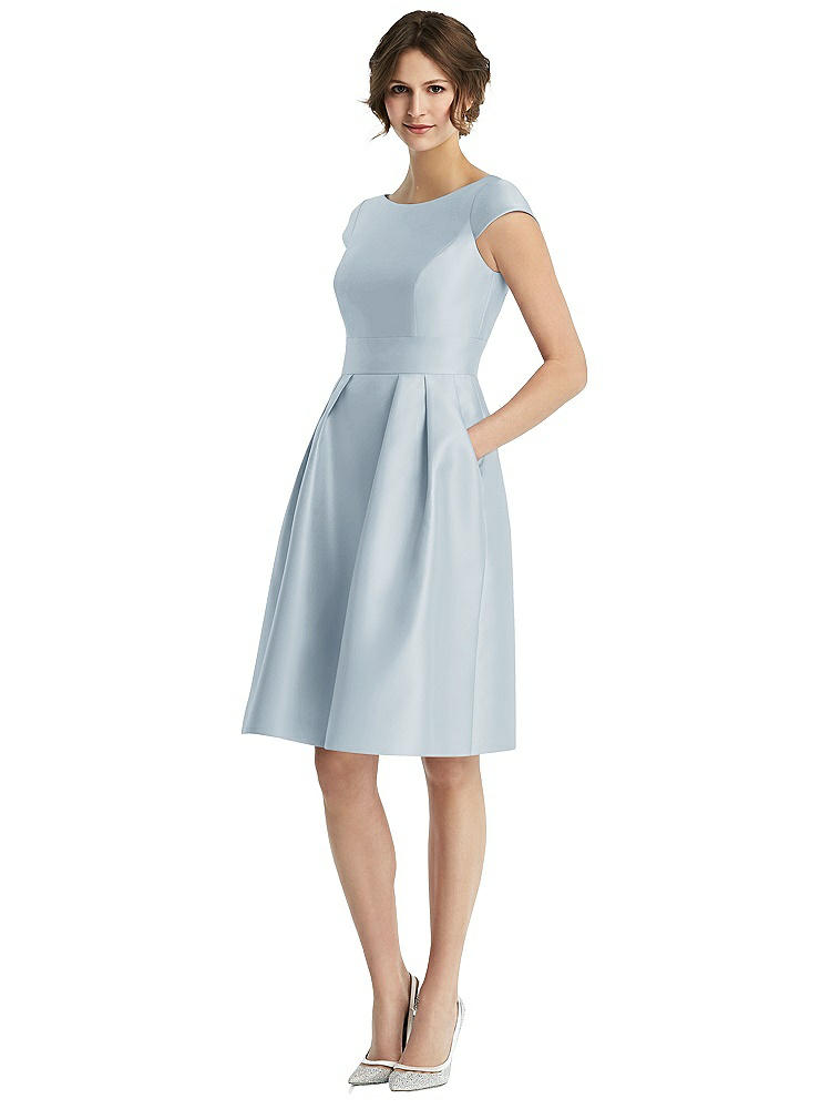 Alfred Sung Cap Sleeve Pleated Cocktail Dress With Pockets