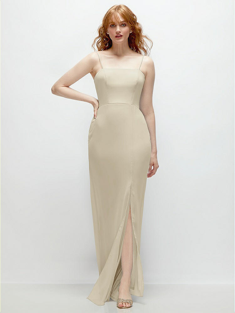 Thread Bridesmaid Tie-back Cutout Trumpet Gown With Front Slit
