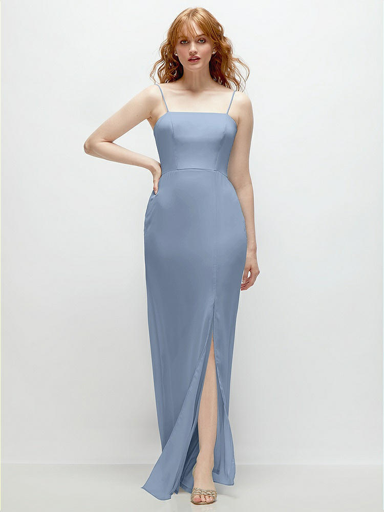 Thread Bridesmaid Tie-back Cutout Trumpet Gown With Front Slit
