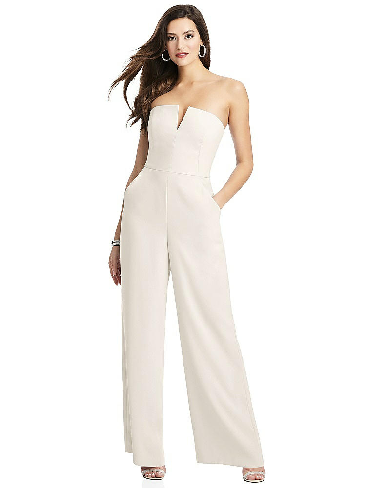 Dessy Collection Strapless Crepe Jumpsuit