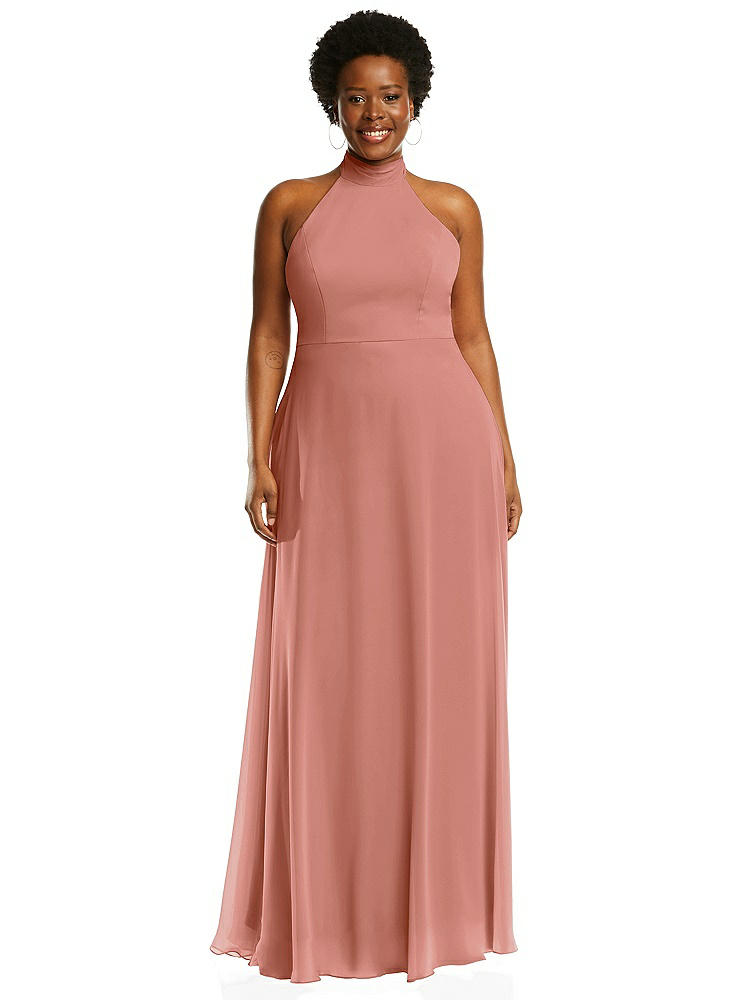 After Six High Neck Halter Backless Maxi Dress