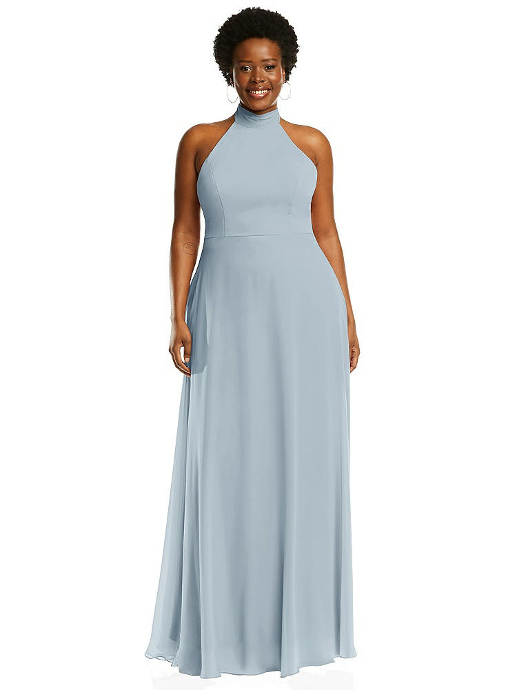 After Six High Neck Halter Backless Maxi Dress