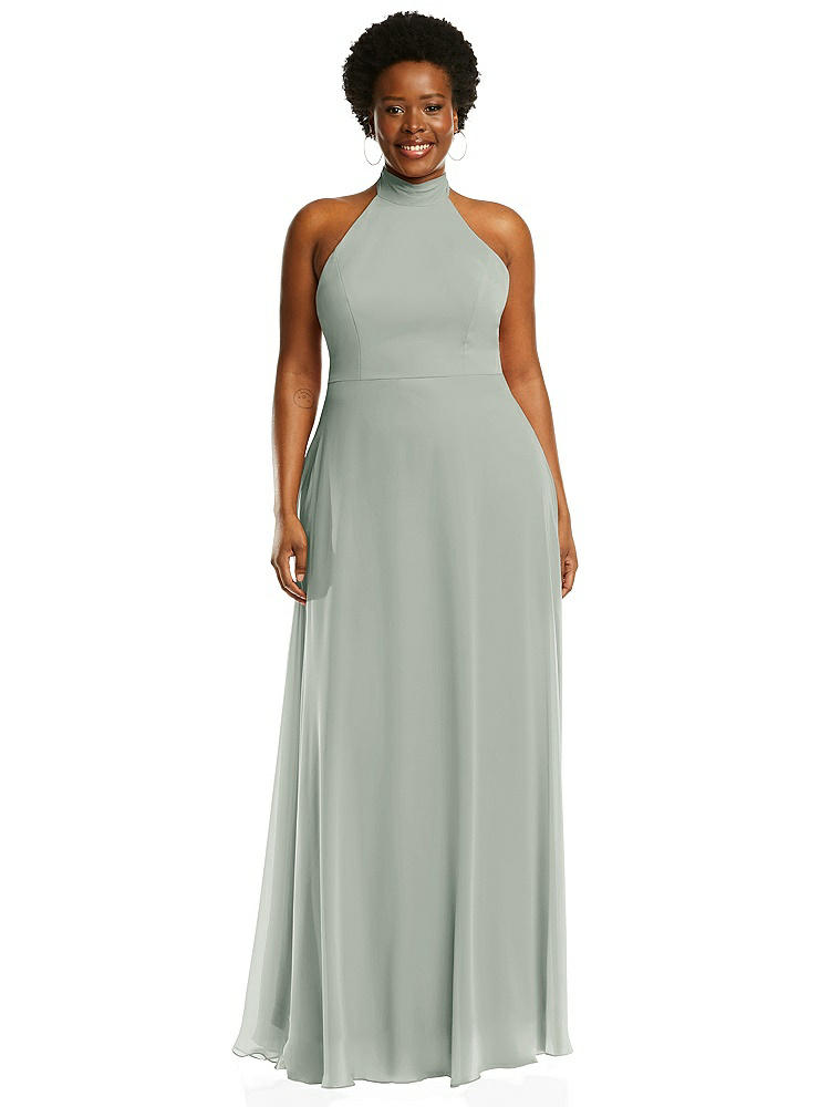 After Six High Neck Halter Backless Maxi Dress