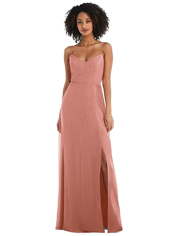 After Six Tie-back Cutout Maxi Dress With Front Slit