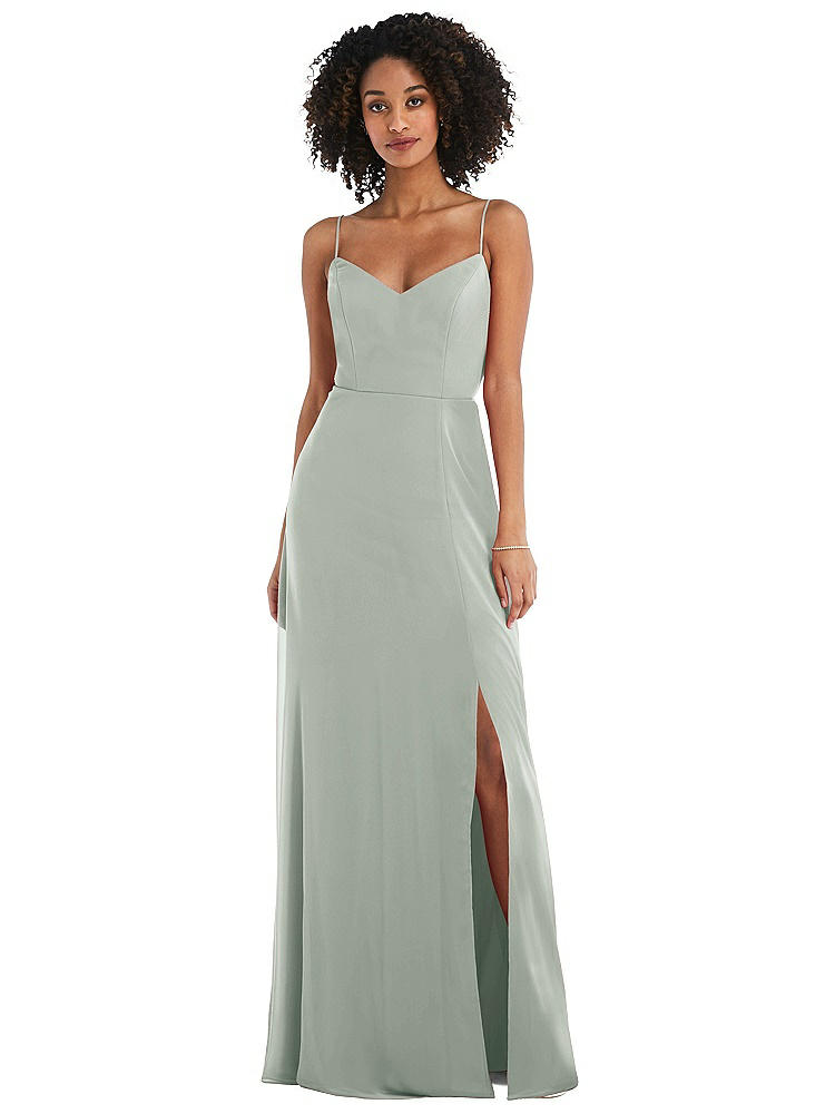 AFTER SIX TIE-BACK CUTOUT MAXI DRESS WITH FRONT SLIT