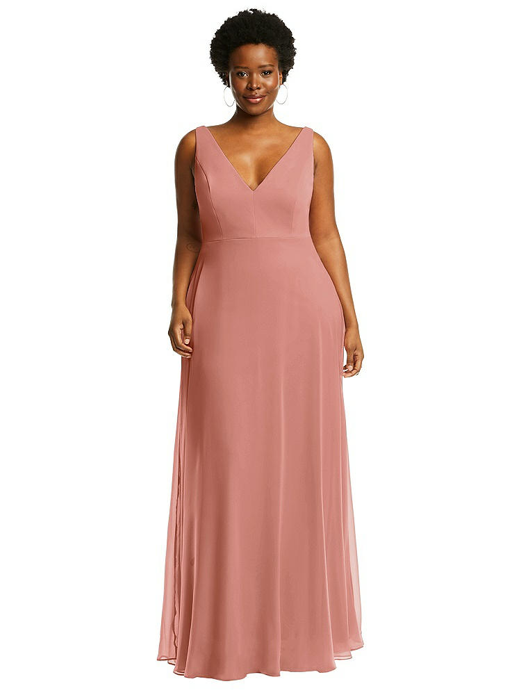 Shop After Six Deep V-neck Chiffon Maxi Dress