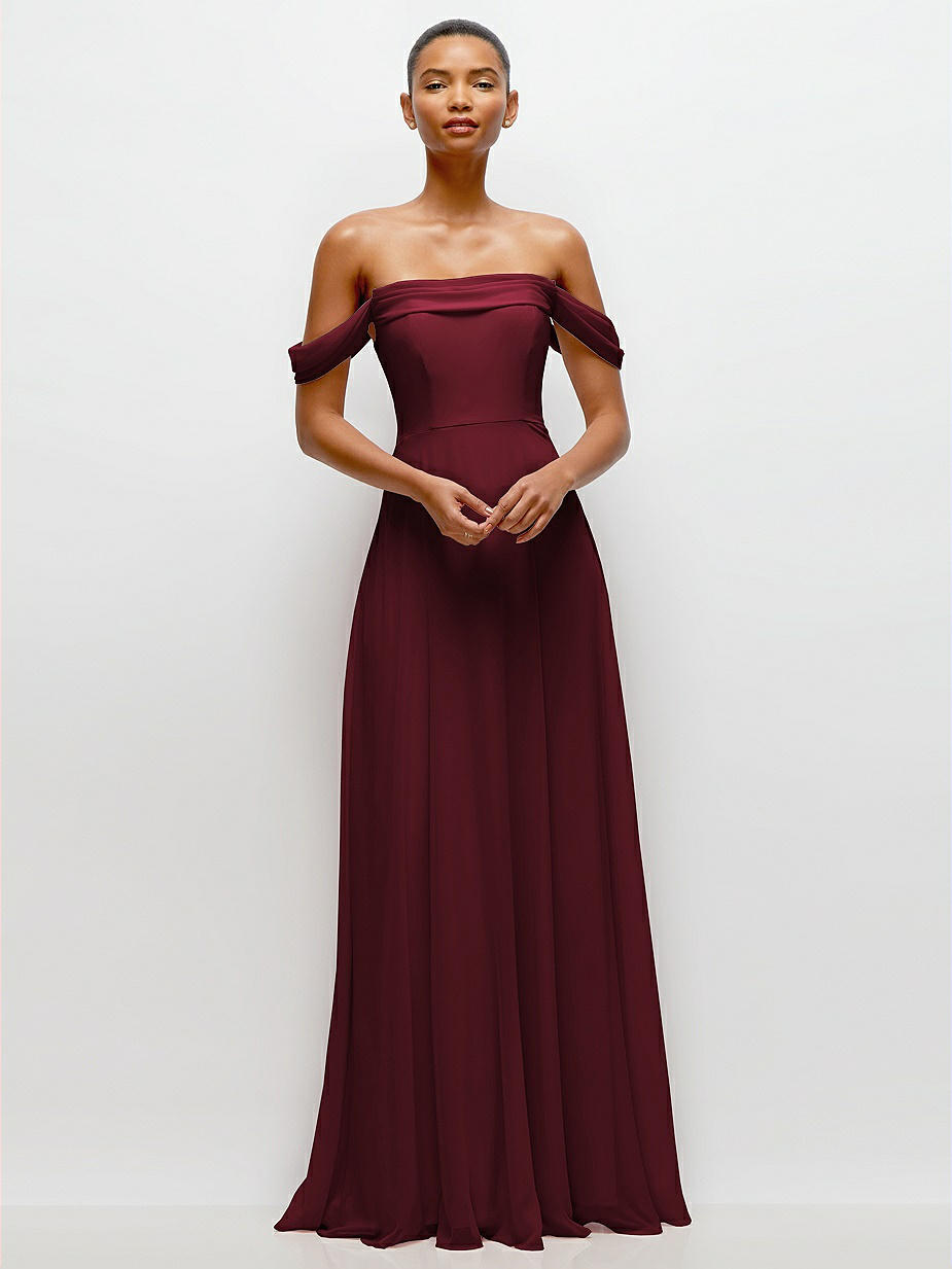 Red Off-The-Shoulder Bridesmaid Dresses