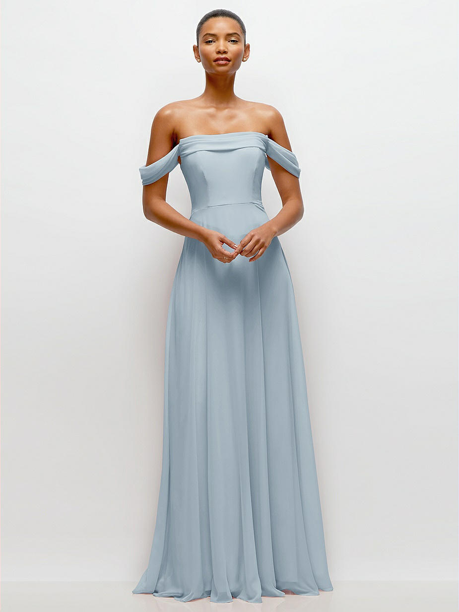 turquoise blue bridesmaid dresses uk Adrianna Papell One Shoulder Tulle Cascade Gown
