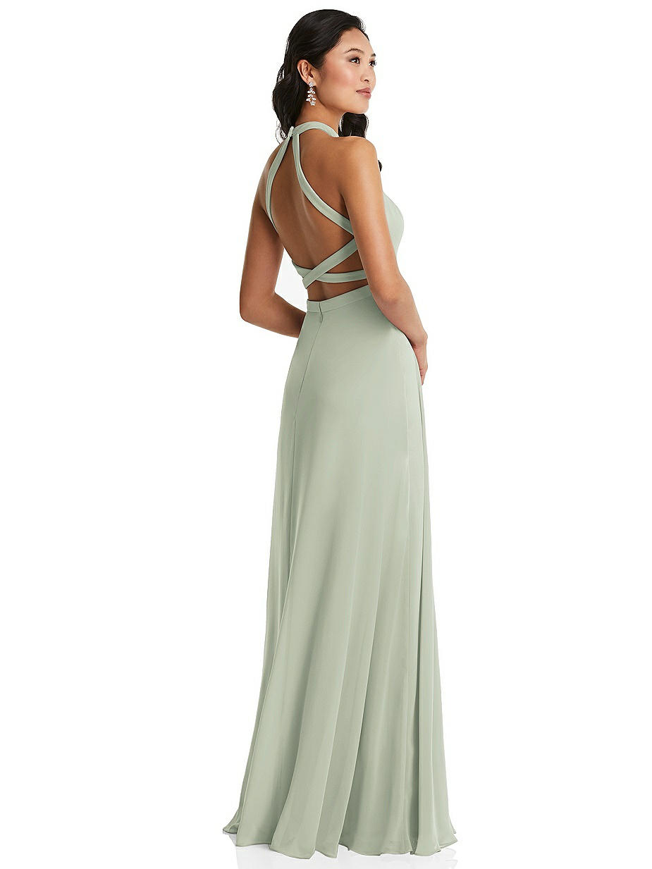 dessy celadon bridesmaid dress Long Purple Chiffon A-line Bridesmaid Dresses – ClaireBridal main image 1