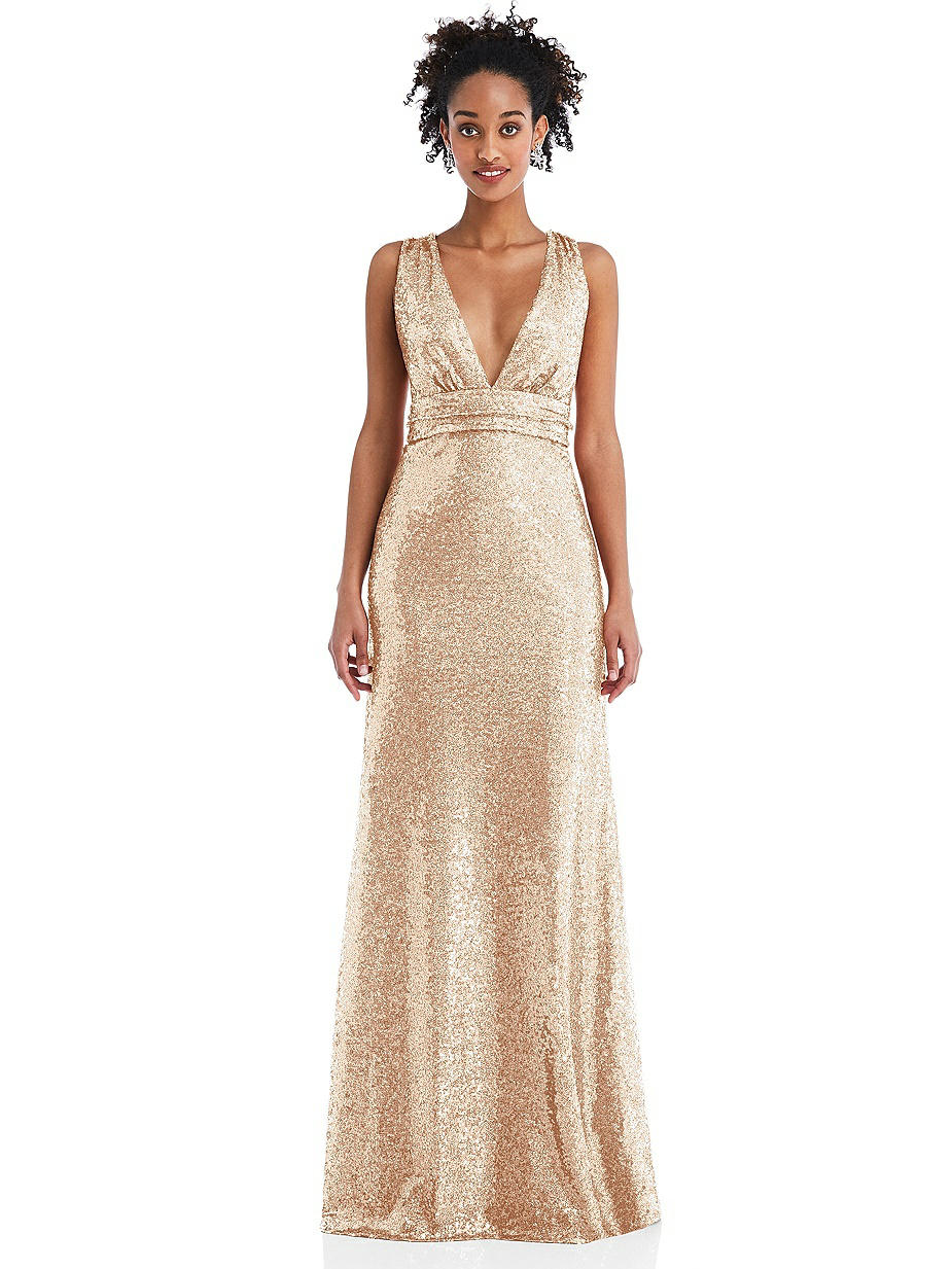 Rose Gold Maxi Bridesmaid Dresses