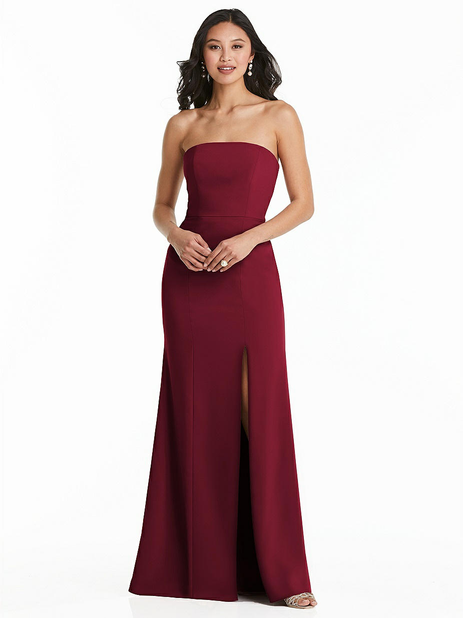 makeup to go with a burgundy dress Elegant Burgundy Mermaid Open Back Prom Dresses, Maroon Backless Forma –  morievent main image 0