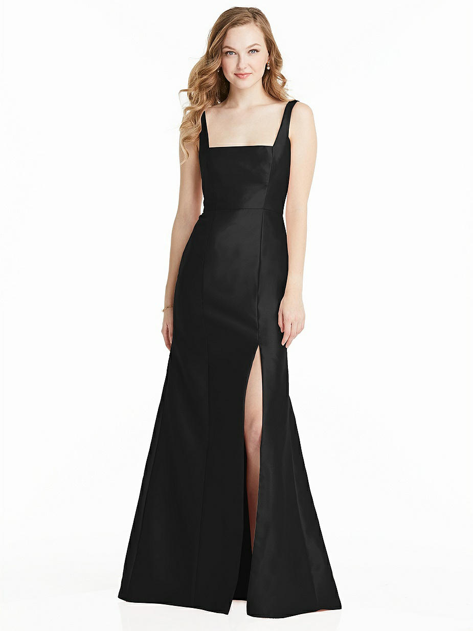 Black Square Neckline Bridesmaid Dresses