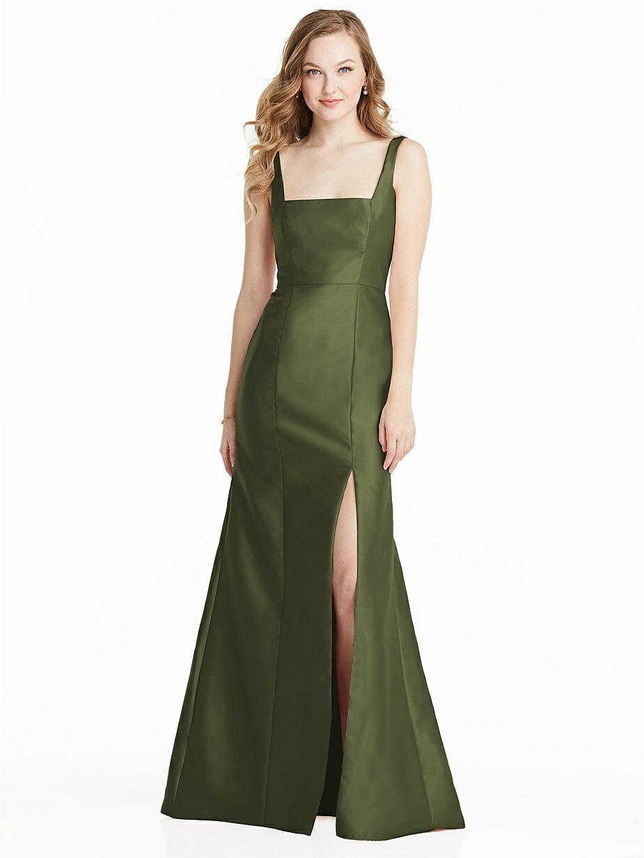 Olive Green Square Neckline Bridesmaid Dresses Olive Green Square Neckline Bridesmaid Dresses