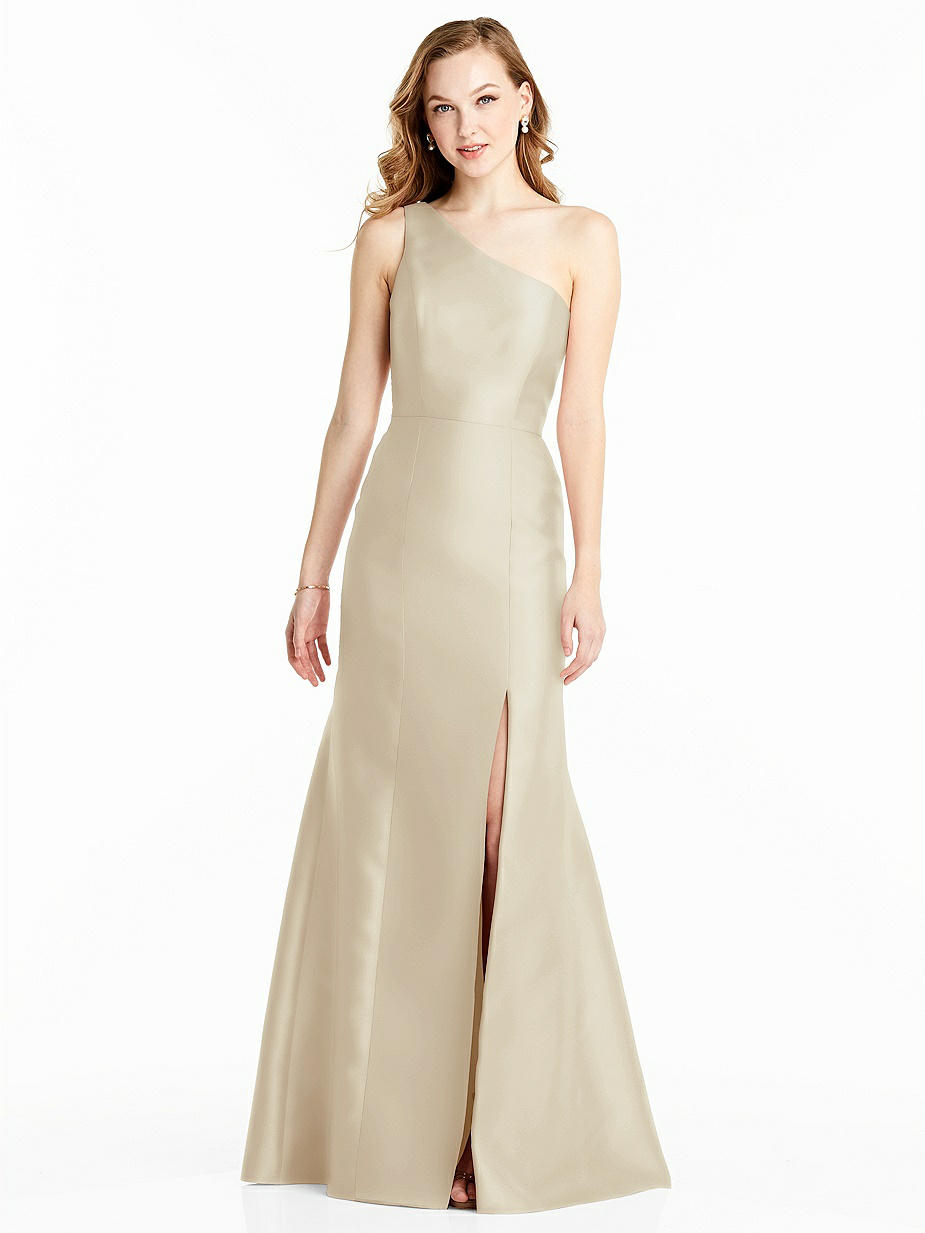 Champagne One Shoulder Bridesmaid Dresses