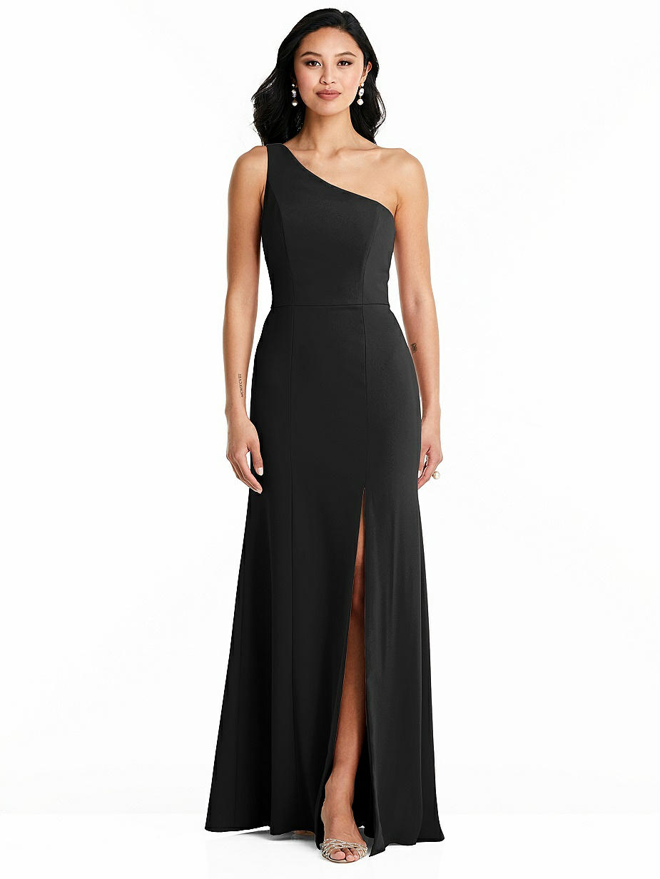 black crepe bridesmaid dress Jenny Yoo Bridesmaid Dress Hepburn Black main image 1