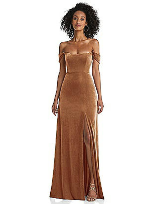 Cowl-Neck Cap Sleeve Velvet Maxi 