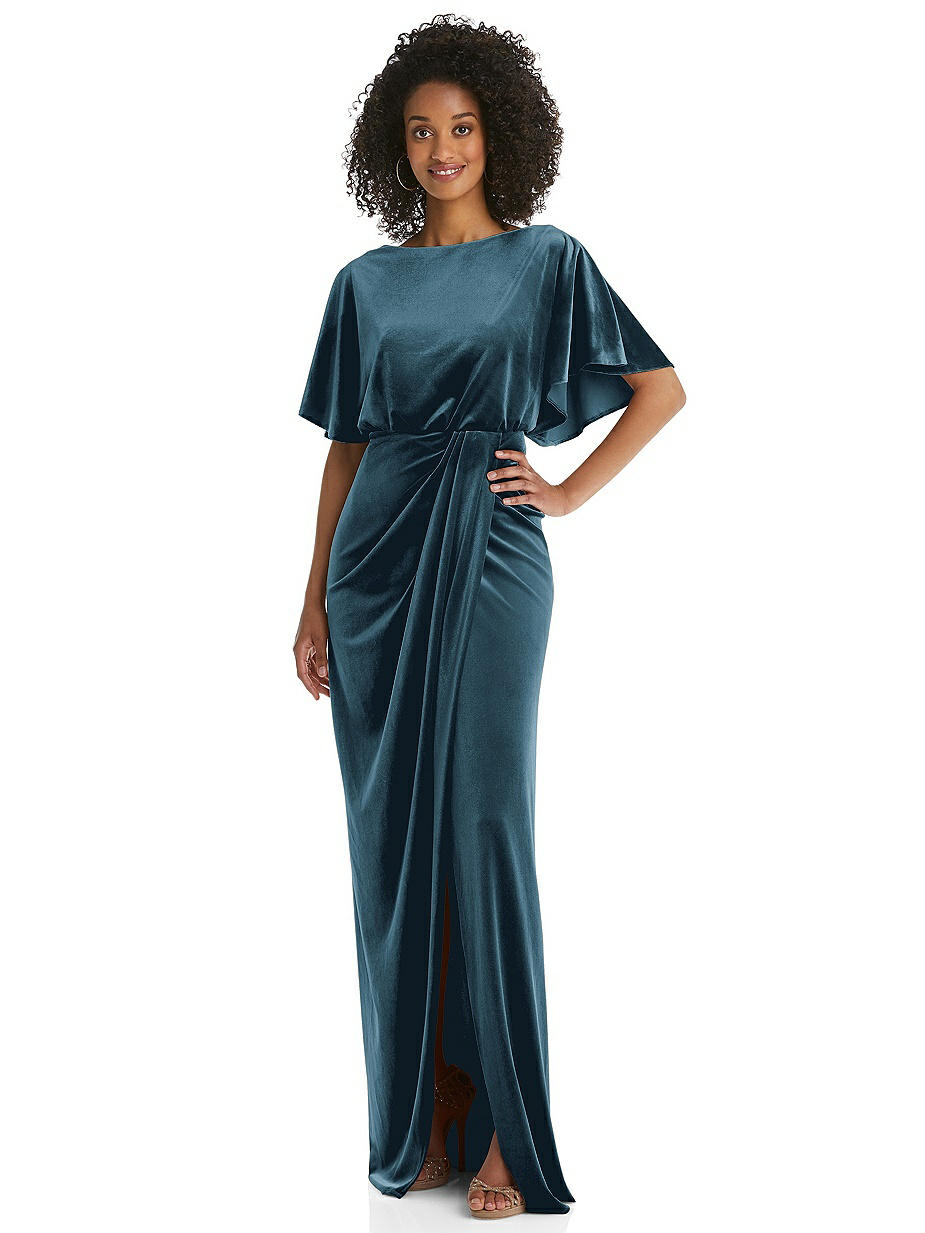 flattering navy blue dress The Seersucker Mini Wrap Dress main image 1