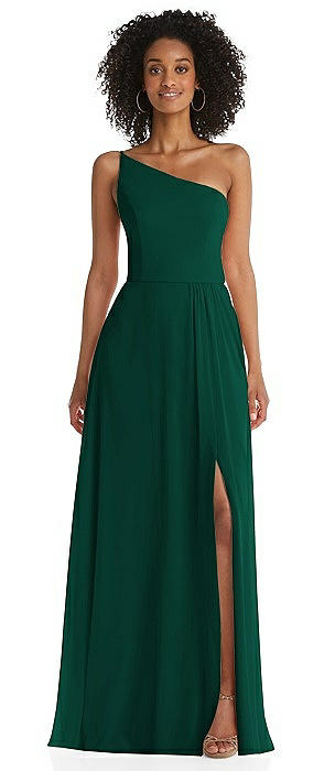 after six one shoulder gown