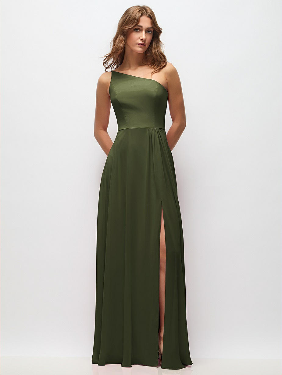 strapless open back dress Olive Green Plunging Cowl-Neck Ruched Long Dress – Dressesforparty