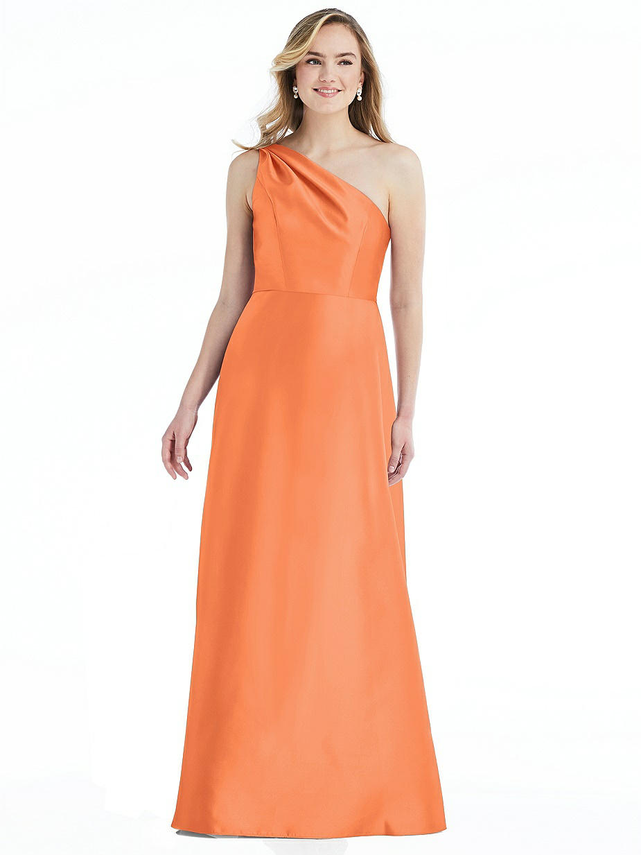 Orange One Shoulder Bridesmaid Dresses