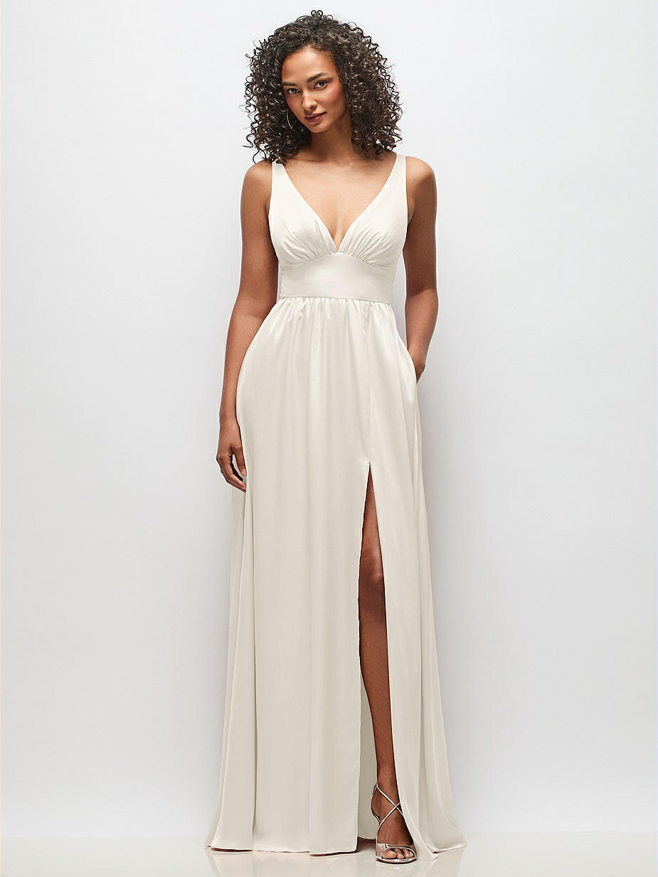 Ivory Ruched Bridesmaid Dresses