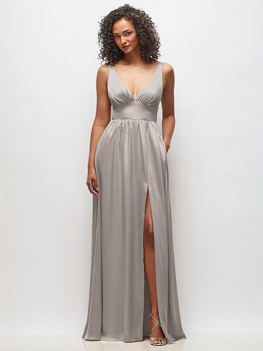 Taupe Maxi Bridesmaid Dresses