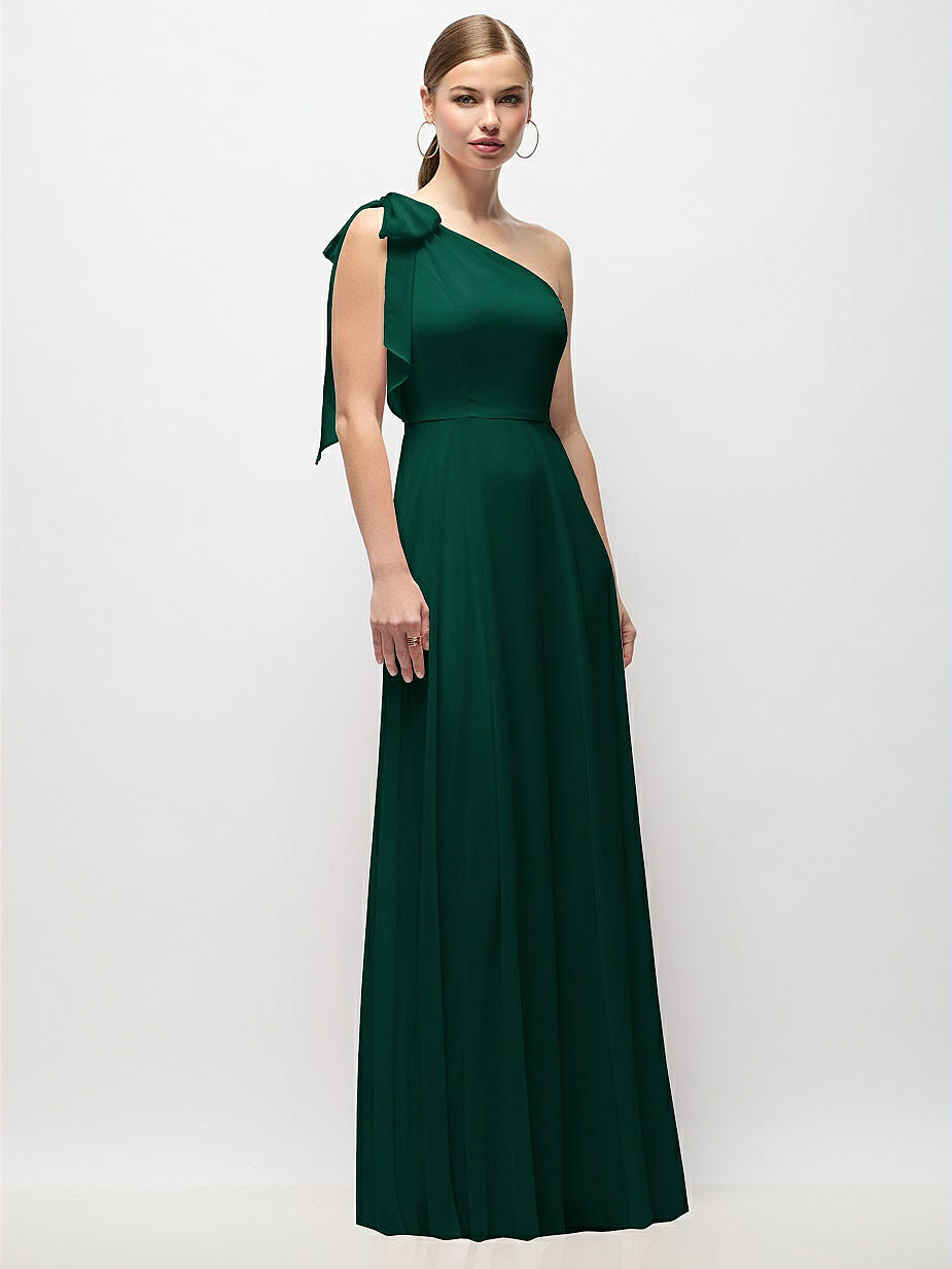 green emerald velvet dress The Corridor Of Calm Tie One Shoulder Dress main image 0