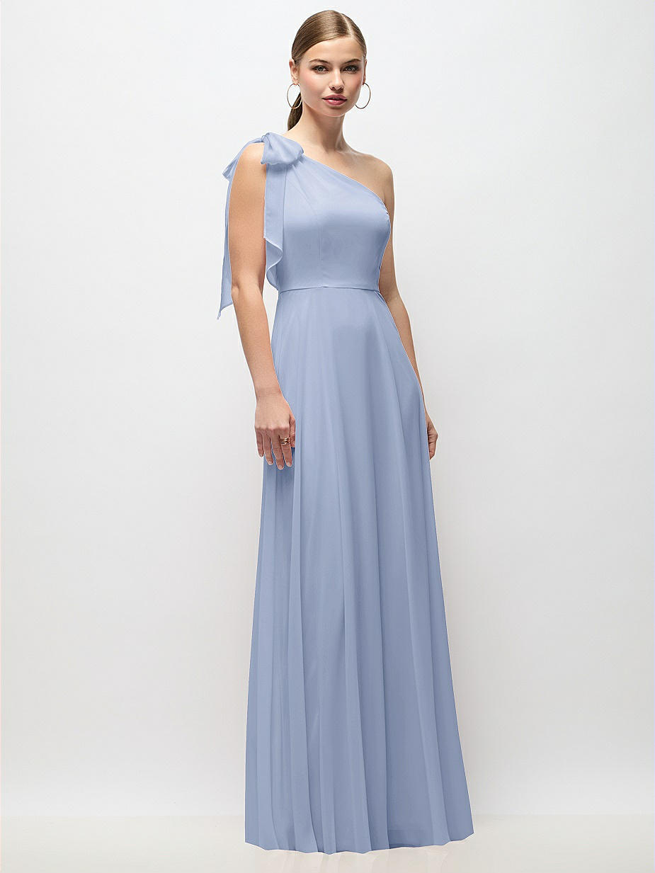 Sky Blue Bow Bridesmaid Dresses