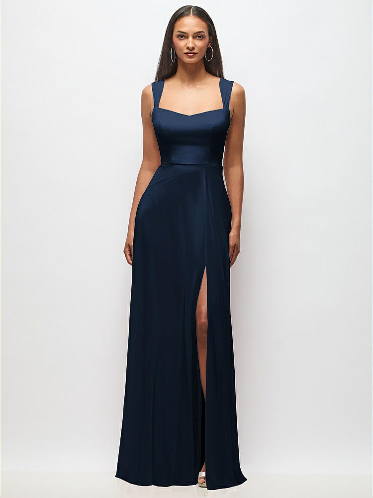 Contoured Wide Strap Sweetheart Maxi Dress in  Midnight Navy