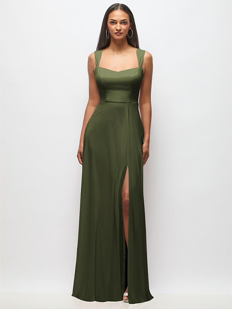 green emerald velvet dress Lovely by Dessy LB058