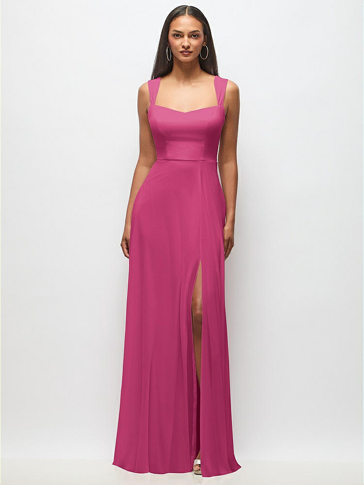 Contoured Wide Strap Sweetheart Maxi Dress in  Tea Rose