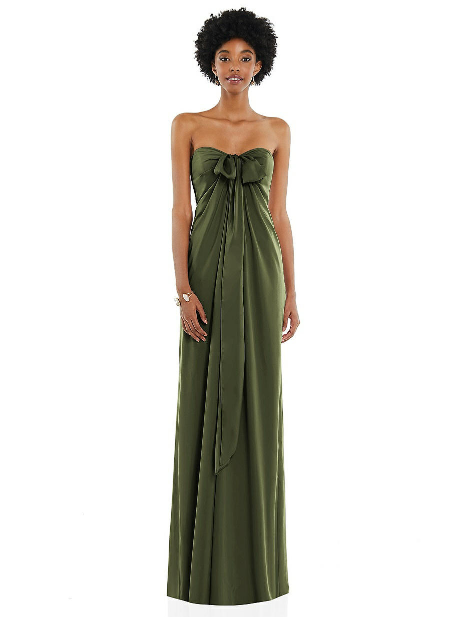 Olive Green Bow & Tie Bridesmaid Dresses Olive Green Bow & Tie Bridesmaid Dresses