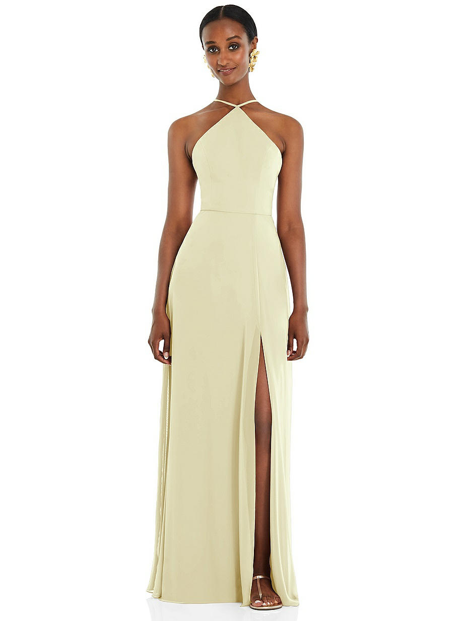 Yellow Halter Bridesmaid Dresses