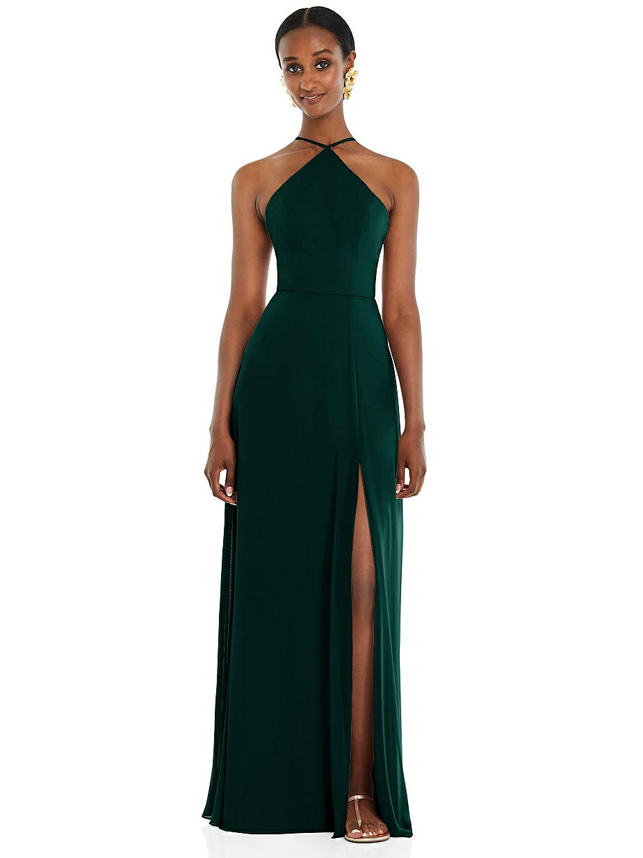 dessy halter neck bridesmaid dress Lovely Bridesmaids Evergreen Dresses satin bridesmaid dresses