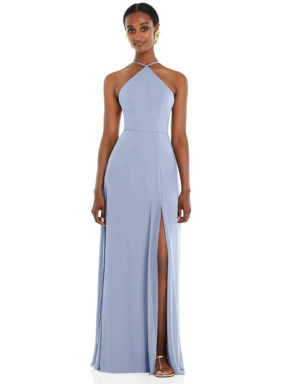 Blue Halter Bridesmaid Dresses