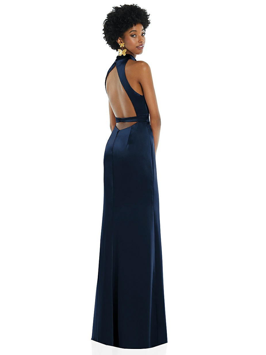 Midnight Navy High Neck Bridesmaid Dresses