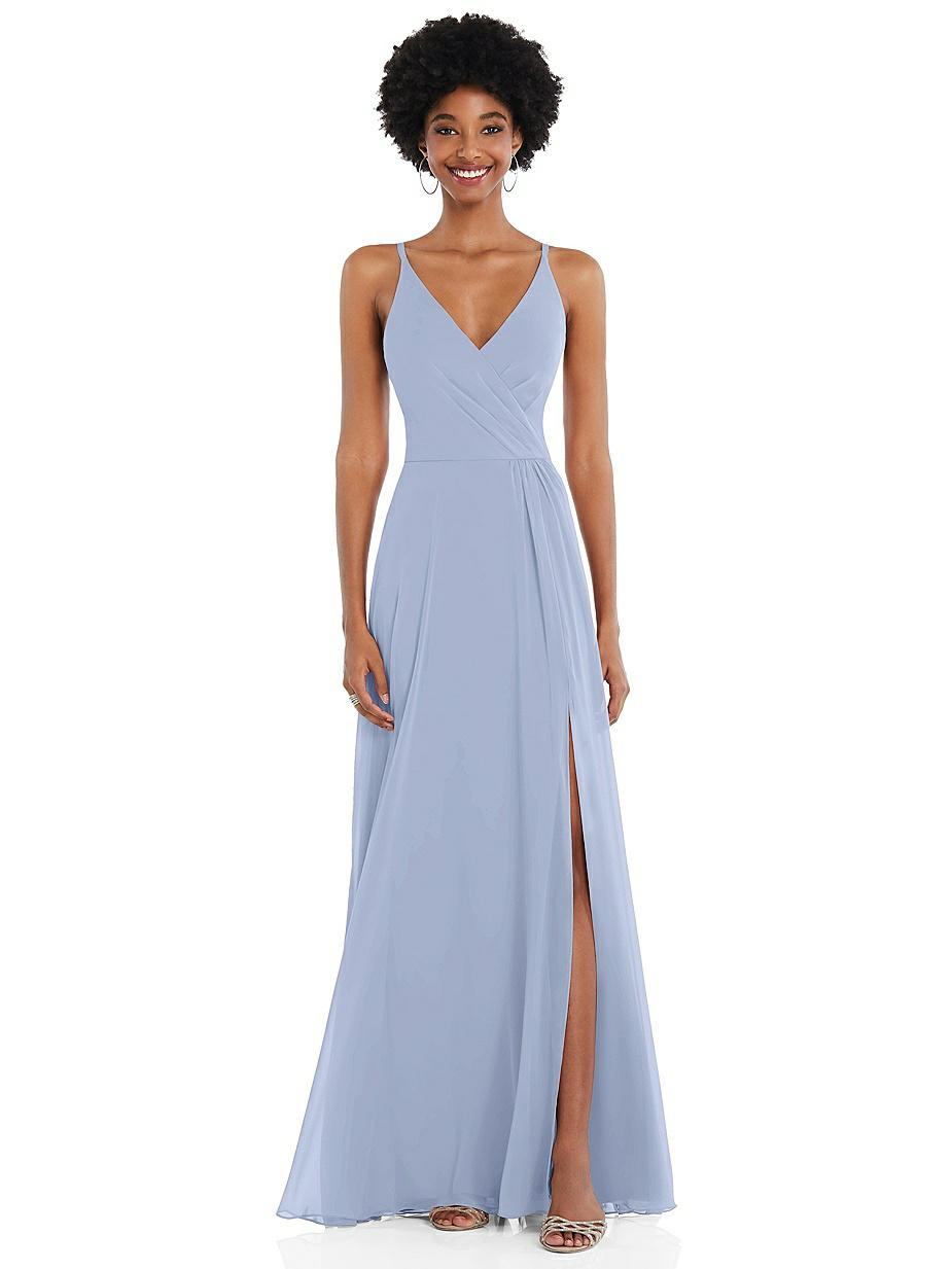 princess polly baby blue dress Halter Crisscross Pleated Bridesmaid Dresses Blue Chiffon Sleeveless M –  Newinlook