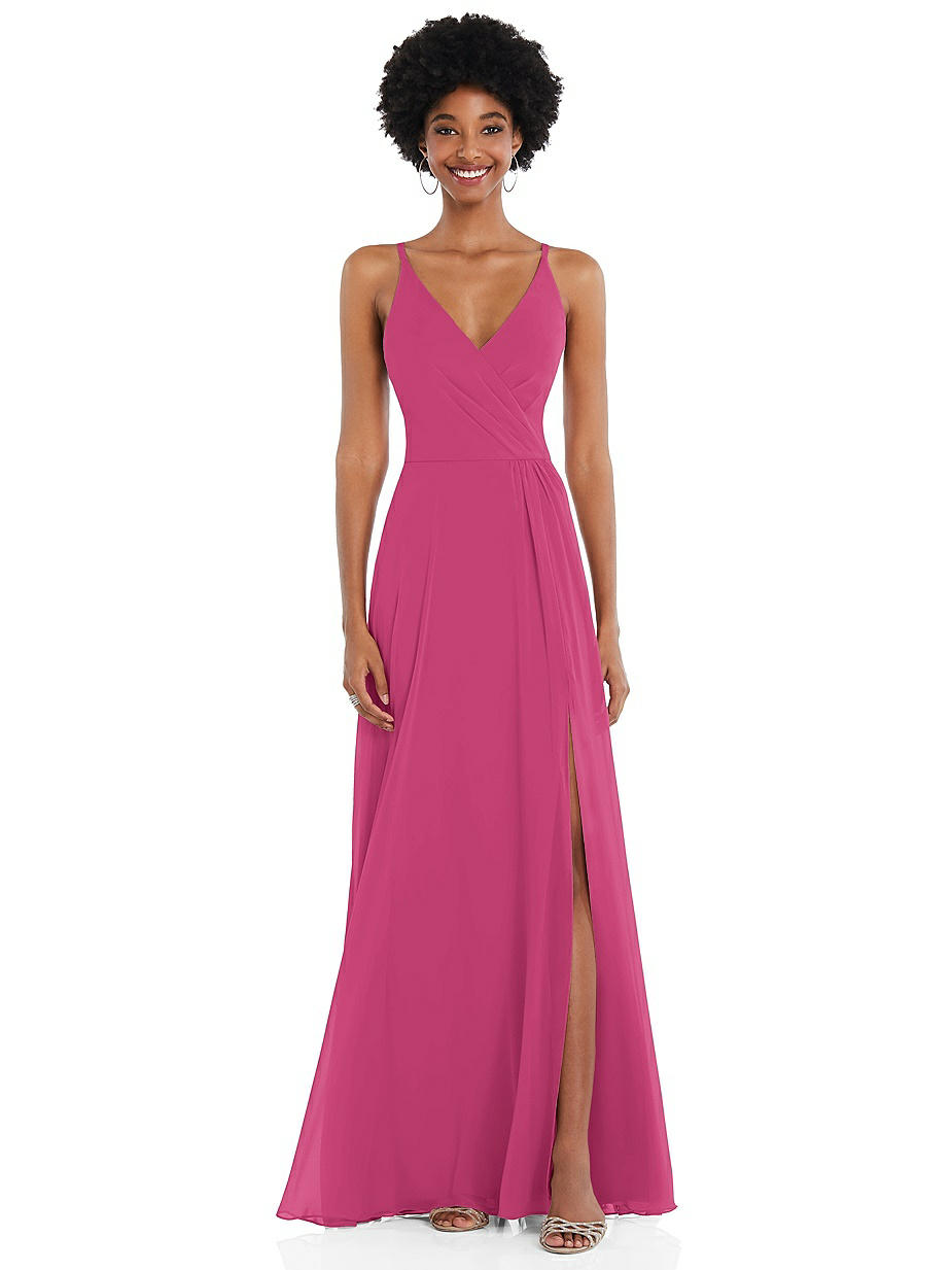 tea rose color bridesmaid dresses Tea Length V Ncek Shiny Wholesale Evening Dresses