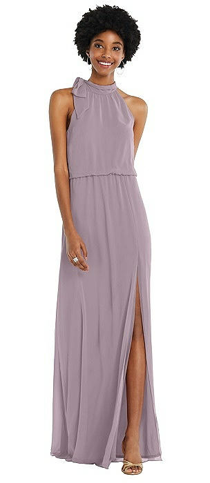 lavender floor length dress