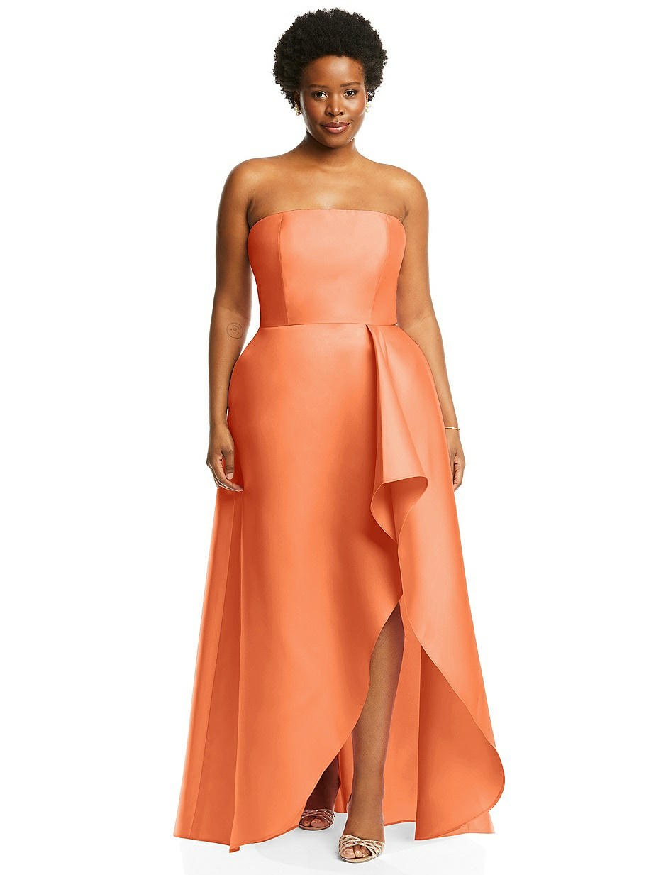 open lace back dress Sunset Memories Strapless Maxi Dress Orange