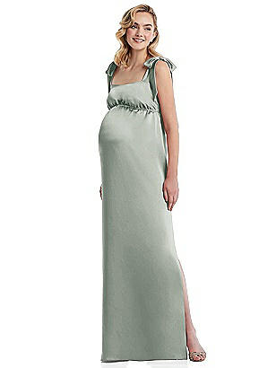 Flat Tie-Shoulder Empire Waist Maternity Dress: Dessy M446