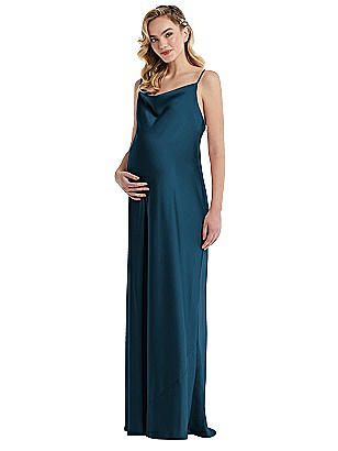 Cowl-Neck Tie-Strap Maternity Slip Dress: Dessy M447