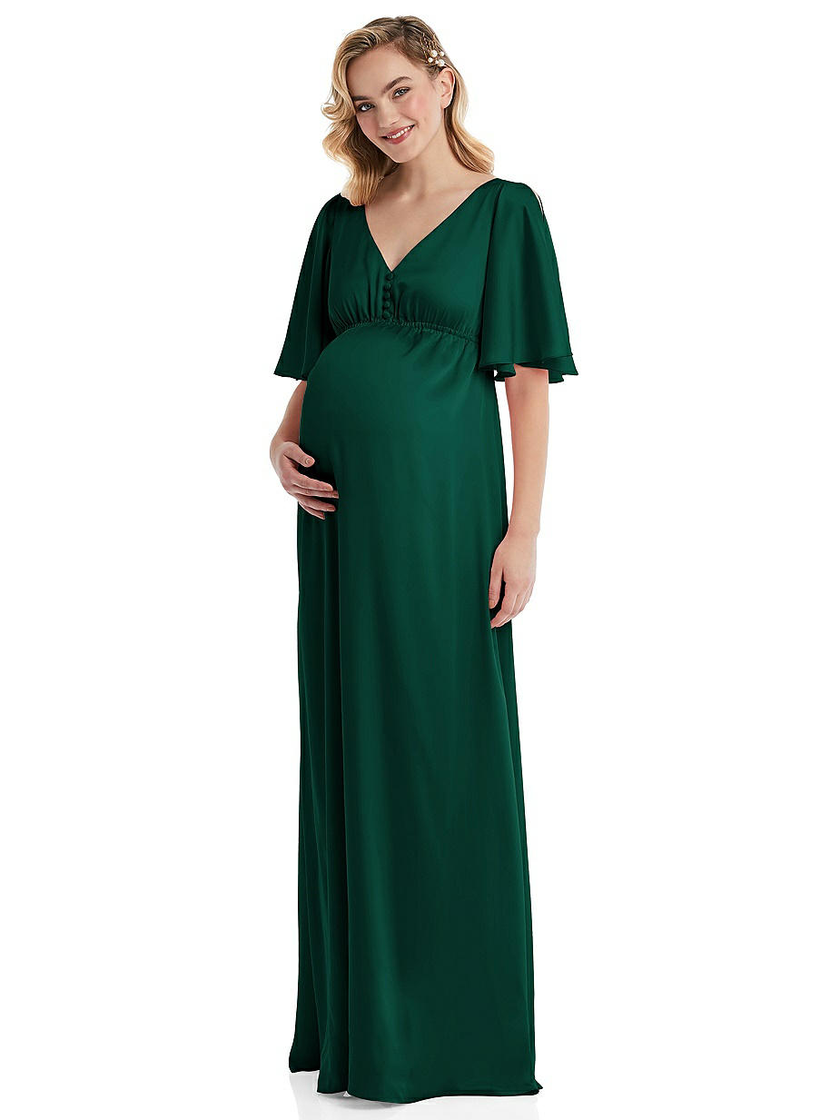 Maternity Hunter Green Maxi Bridesmaid Dresses